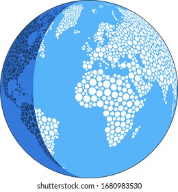 Planet Earth isolated on white background. Abstract circle design. Vector illustration EPS 10