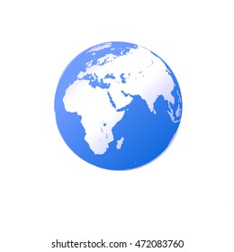 Planet earth isolated on white background. Vector illustration.