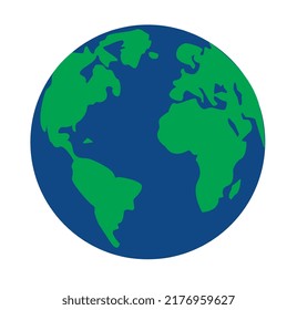 Planet Earth isolated. World symbol. Continents.
