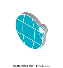 Planet earth isometric left top view 3D icon