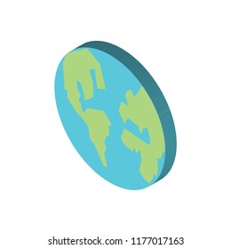 Planet earth isometric left top view 3D icon