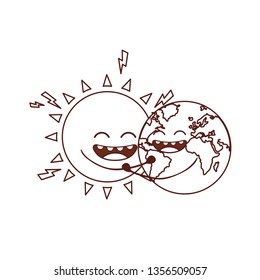 planet earth kawaii isolated icon