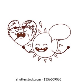 planet earth kawaii isolated icon