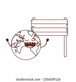 planet earth kawaii isolated icon