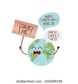 planet earth kawaii isolated icon