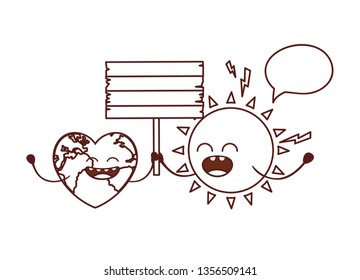 planet earth kawaii isolated icon
