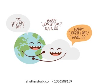 planet earth kawaii isolated icon