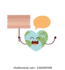 planet earth kawaii isolated icon