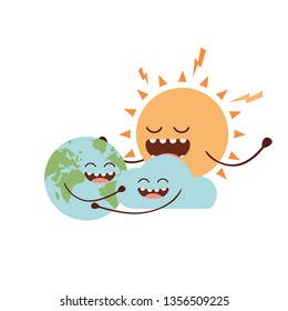 planet earth kawaii isolated icon