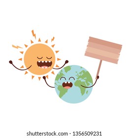 planet earth kawaii isolated icon
