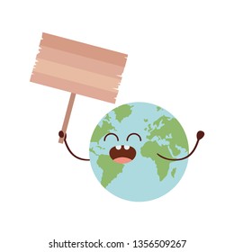 planet earth kawaii isolated icon