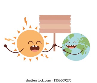 planet earth kawaii isolated icon