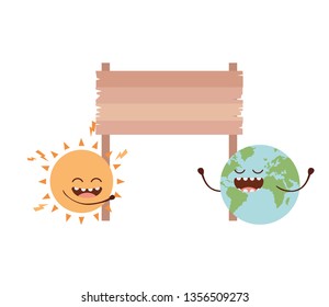planet earth kawaii isolated icon