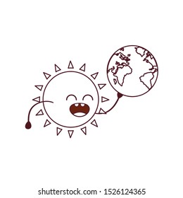 planet earth kawaii isolated icon vector illustration design