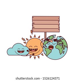 planet earth kawaii isolated icon vector illustration design