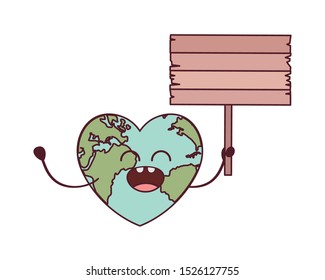 planet earth kawaii isolated icon vector illustration design