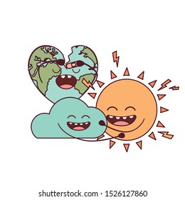 planet earth kawaii isolated icon vector illustration design
