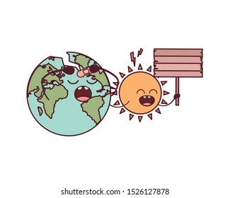 planet earth kawaii isolated icon vector illustration design