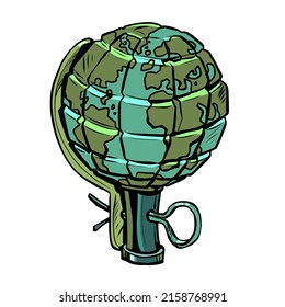 Planet Earth is like a grenade. War and aggression. Terrorist threat, army and world