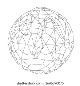 planet earth line vector symbol 