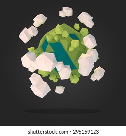 Planet Earth Low Poly Geometry Vector