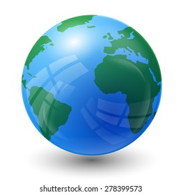 planet earth map - Atlantic Ocean view