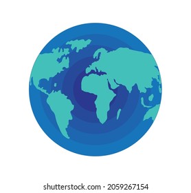 planet earth map flat icon