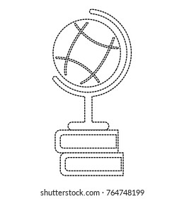 planet earth map globe with books icon image 