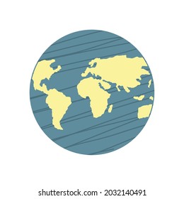 planet earth map icon isolated