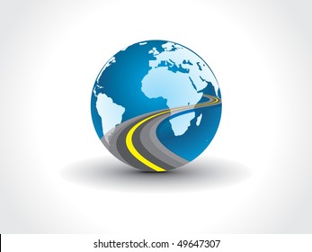 planet earth map from showing of road views; illustration