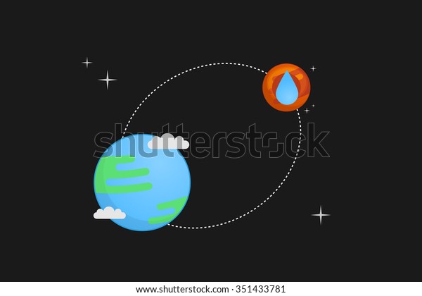 Planet Earth &\
mars vector\
illustration