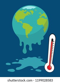 planet earth melting, global warming concept 