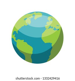 Planet Erde minimalistische Vektorgrafik auf weißem Hintergrund
