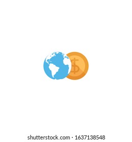 Planet earth and money. Vector in flat style.