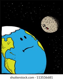 Planet Earth and the Moon