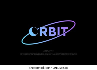 Planet Earth Moon Orbit Text Font Type Typography Word Science Logo Design Vector
