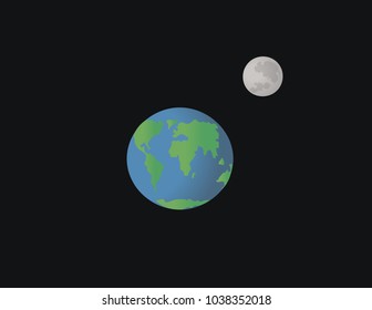 Planet Earth and it's Moon vector