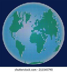 Planet Earth in mosaic on a dark background 