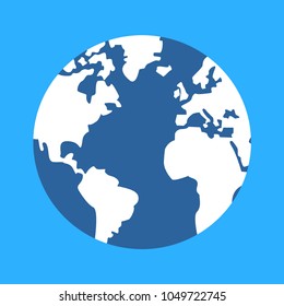 Planet Earth on blue background. Vector