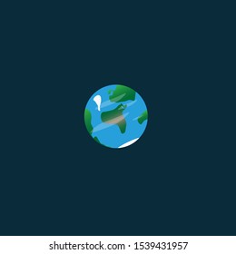 planet Earth on a blue background of space.
