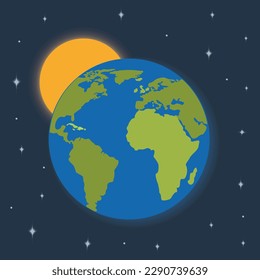 Planet Earth on a blue background vector illustration