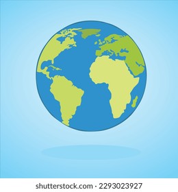 Planet Earth on a blue background vector illustration