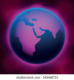 Planet Earth on a blue background