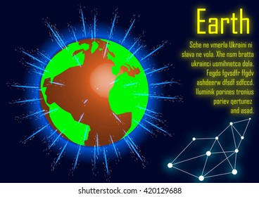 Planet earth on a dark background.