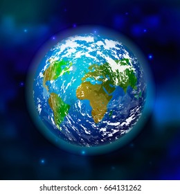 Planet earth on space background
