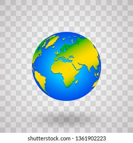Planet Earth on transparent background. Isolated object