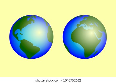 planet Earth on white background vector illustration