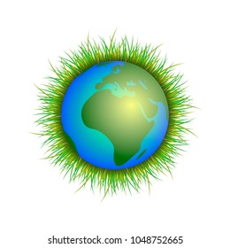 planet Earth on white background vector illustration