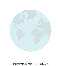 planet earth on white background, vector illustration