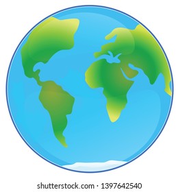 Planet Earth on white background. Vector illustration